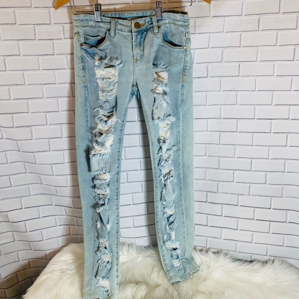 Blank NYC Super Shredded‎ Distressed Jeans Sz 25